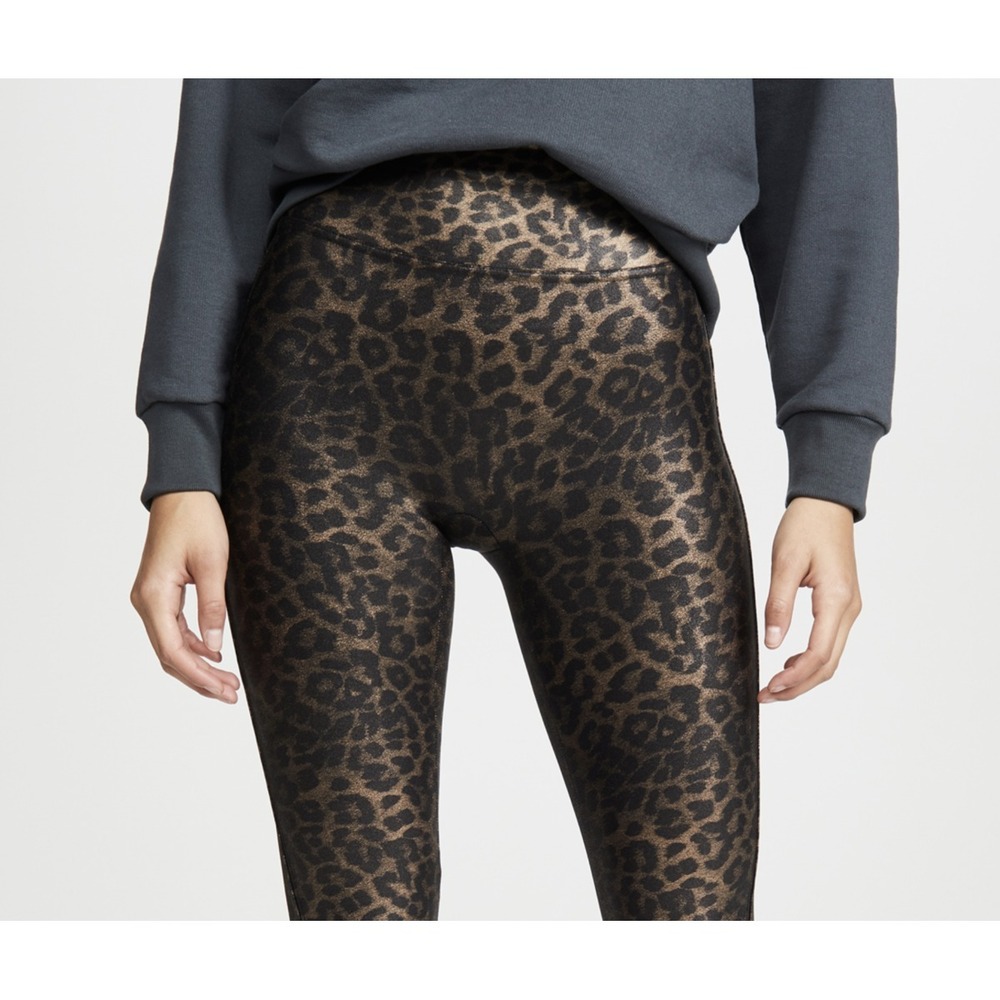 NWT Spanx Faux Leather Leopard Leggings in Leopard Shine Size XS